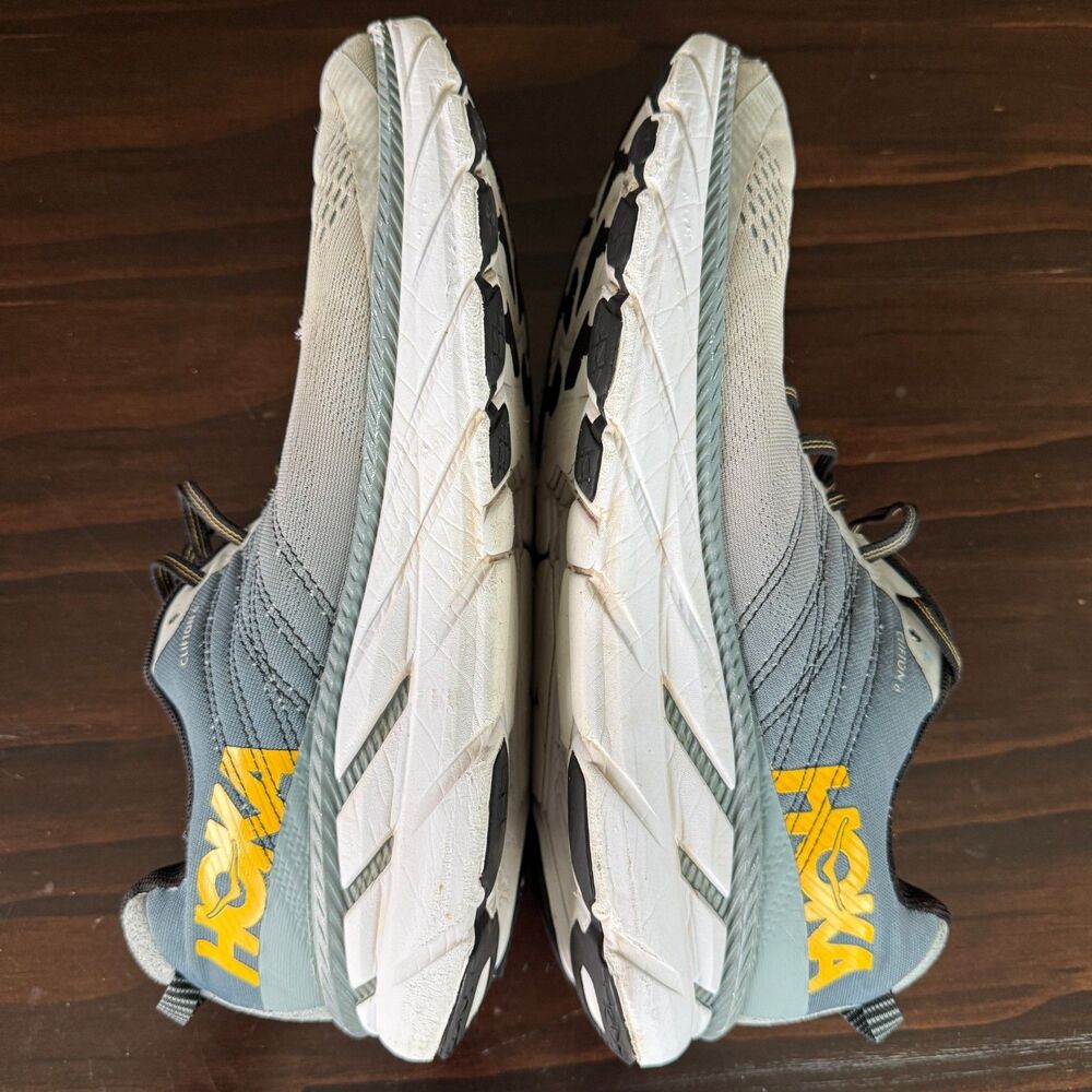 Size - 12 Hoka One One Clifton 6 Shoes Men's Gray Blue Running Max Cushion Road - Picture 7 of 11